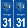31 Pinsaguel blason ville autocollant plaque immatriculation département