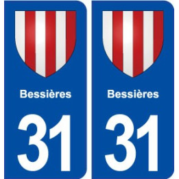 31 Bessières blason ville autocollant plaque immatriculation département