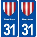 31 Bessières blason ville autocollant plaque immatriculation département
