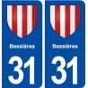 31 Bessières blason ville autocollant plaque immatriculation département