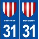 31 Bessières blason ville autocollant plaque immatriculation département