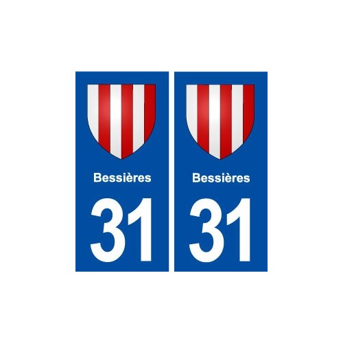 31 Bessières blason ville autocollant plaque immatriculation département