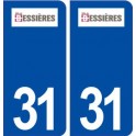 31 Bessières logo ville autocollant plaque stickers