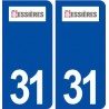 31 Bessières logo ville autocollant plaque stickers