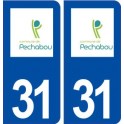 31 Péchabou logo ville autocollant plaque stickers