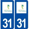 31 Péchabou logo ville autocollant plaque stickers