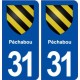 31 Péchabou logo ville autocollant plaque stickers
