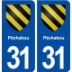 31 Péchabou logo ville autocollant plaque stickers