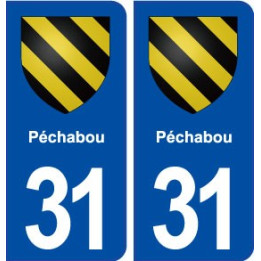 31 Péchabou logo ville autocollant plaque stickers
