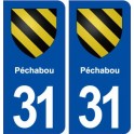 31 Péchabou logo ville autocollant plaque stickers