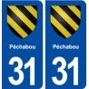 31 Péchabou logo ville autocollant plaque stickers