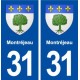 31 Montréjeau blason ville autocollant plaque stickers