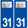 31 Montréjeau logo ville autocollant plaque stickers