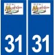 31 Montréjeau logo ville autocollant plaque stickers