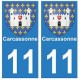 11 Carcassonne ville autocollant plaque