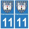 11 Carcassonne ville autocollant plaque
