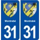 31 Montrabé blason ville autocollant plaque stickers