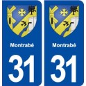 31 Montrabé blason ville autocollant plaque stickers