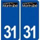 31 Montrabé logo ville autocollant plaque stickers