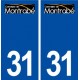 31 Montrabé logo ville autocollant plaque stickers