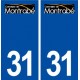 31 Montrabé logo ville autocollant plaque stickers