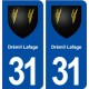 31 Drémil Lafage blason ville autocollant plaque stickers