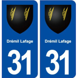 31 Drémil Lafage blason ville autocollant plaque stickers