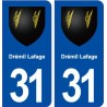 31 Drémil Lafage blason ville autocollant plaque stickers