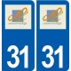 31 Drémil Lafage logo ville autocollant plaque stickers