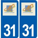 31 Drémil Lafage logo ville autocollant plaque stickers