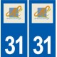 31 Drémil Lafage logo ville autocollant plaque stickers