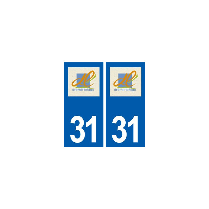 31 Drémil Lafage logo ville autocollant plaque stickers