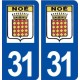 31 Noé logo ville autocollant plaque stickers