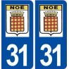 31 Noé logo ville autocollant plaque stickers