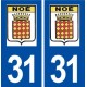 31 Noé logo ville autocollant plaque stickers