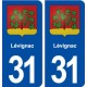 31 Lévignac logo ville autocollant plaque stickers