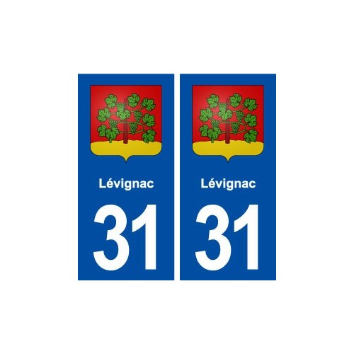 31 Lévignac logo ville autocollant plaque stickers