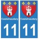 11 Castelnaudary ville autocollant plaque