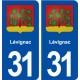 31 Lévignac blason ville autocollant plaque stickers