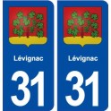31 Lévignac blason ville autocollant plaque stickers