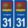 31 Lévignac blason ville autocollant plaque stickers