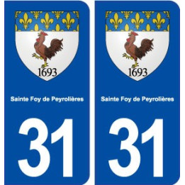31 Sainte Foy de Peyrolières blason ville autocollant plaque stickers