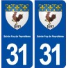 31 Sainte Foy de Peyrolières blason ville autocollant plaque stickers