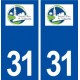 31 Sainte Foy de Peyrolières logo ville autocollant plaque stickers