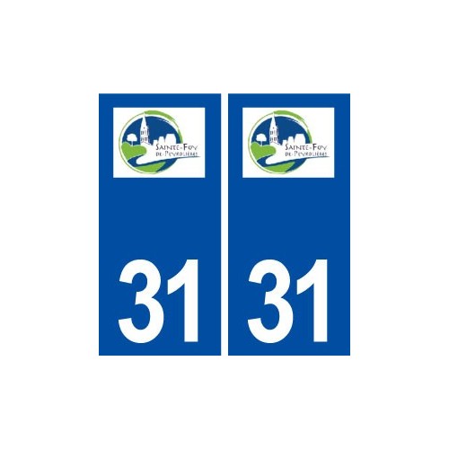 31 Sainte Foy de Peyrolières logo ville autocollant plaque stickers
