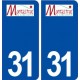 31 Montastruc la Conseillère logo ville autocollant plaque stickers