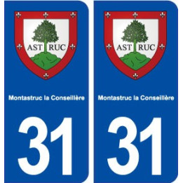 31 Montastruc la Conseillère blason  ville autocollant plaque stickers