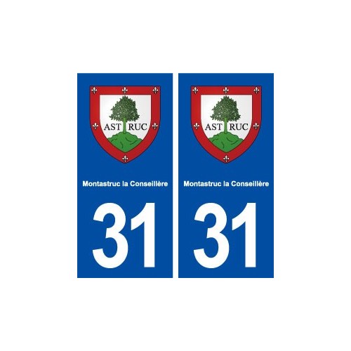 31 Montastruc la Conseillère blason  ville autocollant plaque stickers