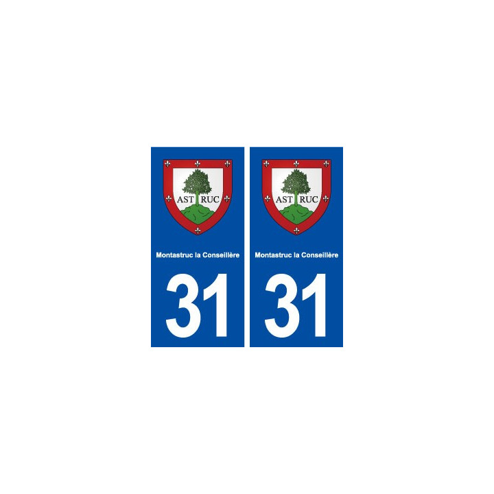 31 Montastruc la Conseillère blason  ville autocollant plaque stickers