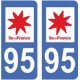 95 Val d'Oise autocollant plaque